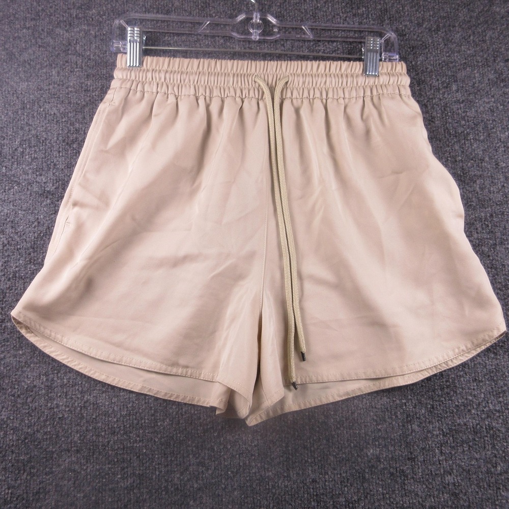 Zara Shorts Mens Medium Beige Sweat Elastic Waist Drawstring 4" Inseam‎ Casual